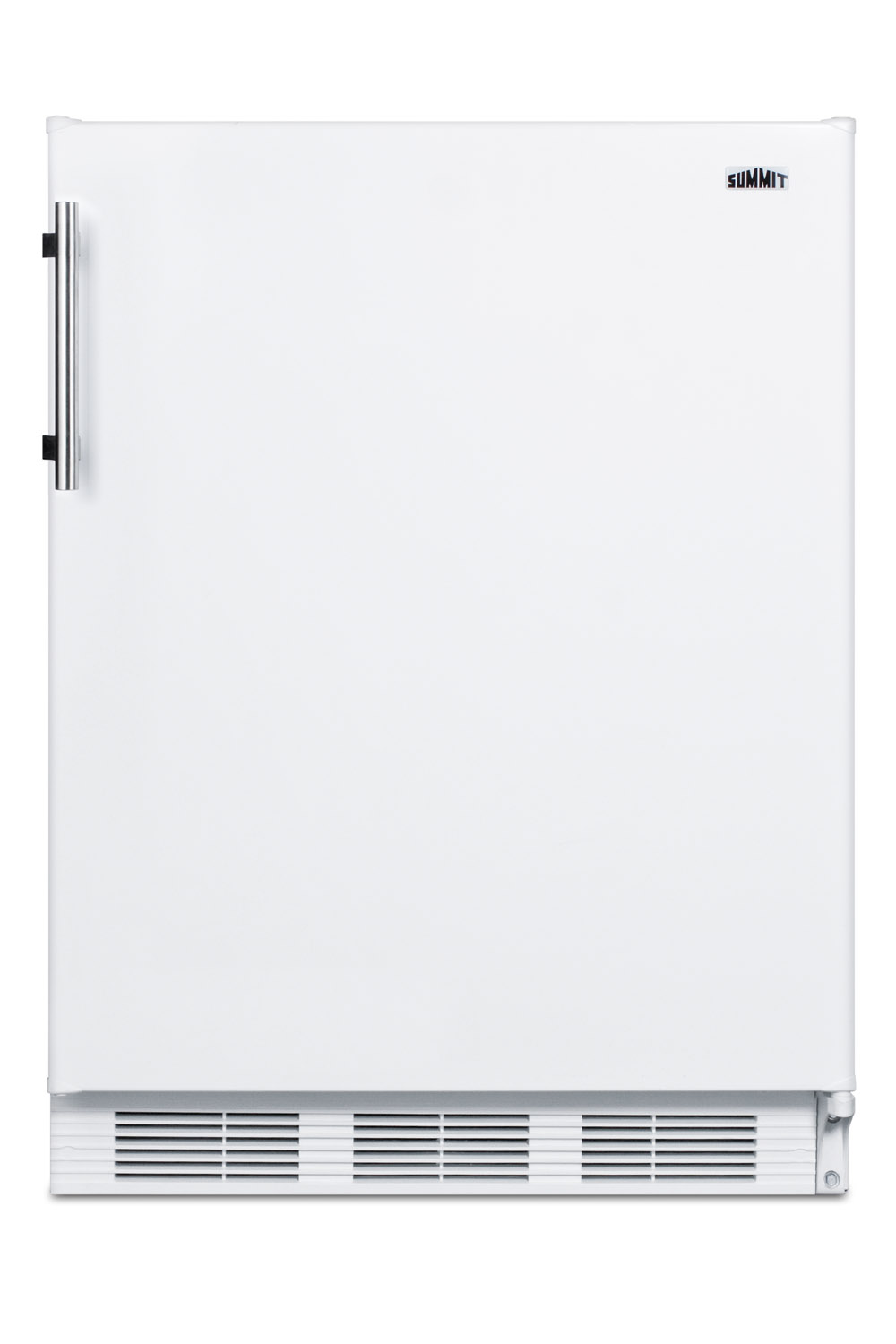 Built-in undercounter refrigerator-freezer for residential use, cycle defrost with a deluxe interior and white exterior finish